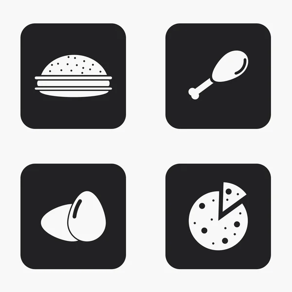 Conjunto de iconos de comida moderna vectorial — Vector de stock