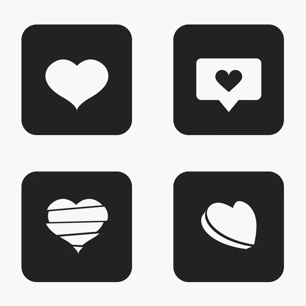 Vector modern heart icons set — Stock Vector