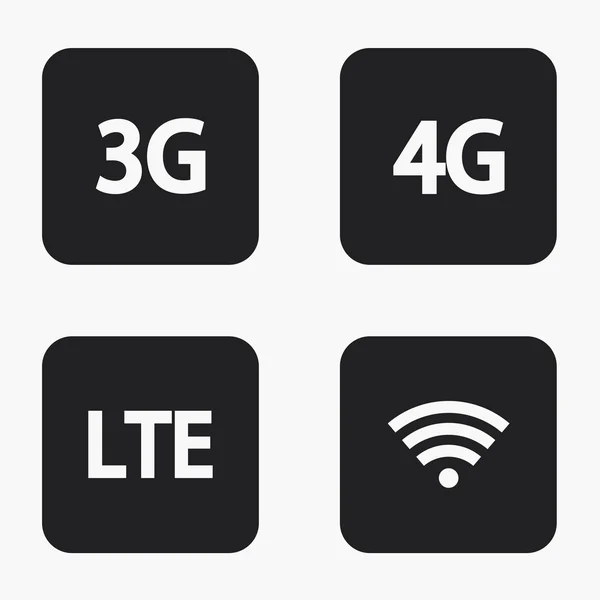 Conjunto de ícones de internet móvel moderna vetorial —  Vetores de Stock