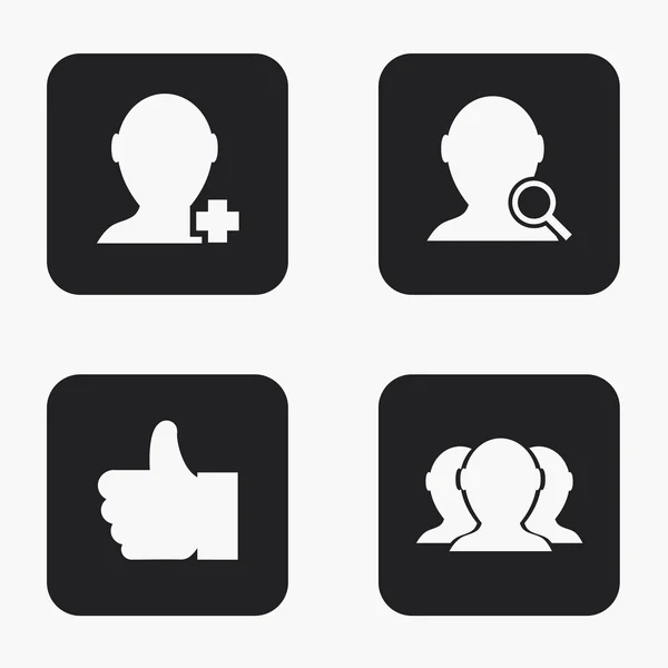 Vecteur moderne réseau social icônes ensemble — Image vectorielle