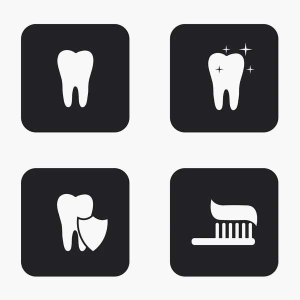 Conjunto de ícones de dentes modernos vetores —  Vetores de Stock