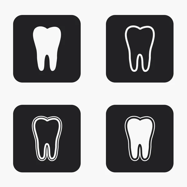 Conjunto de ícones de dentes modernos vetores — Vetor de Stock