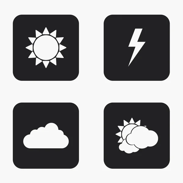 Conjunto de ícones meteorológicos modernos vetoriais — Vetor de Stock