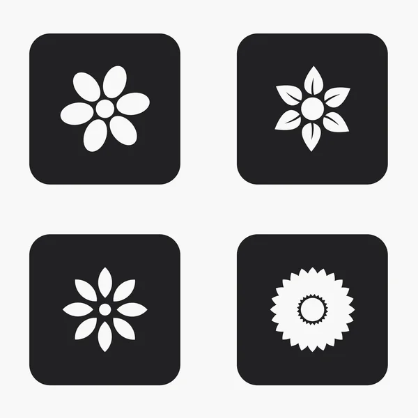 Ensemble d'icônes de fleurs vectorielles modernes — Image vectorielle