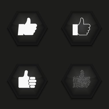 Vektör modern başparmak Icons set