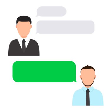 Kabarcık konuşma ile vektör modern iş ofisleri