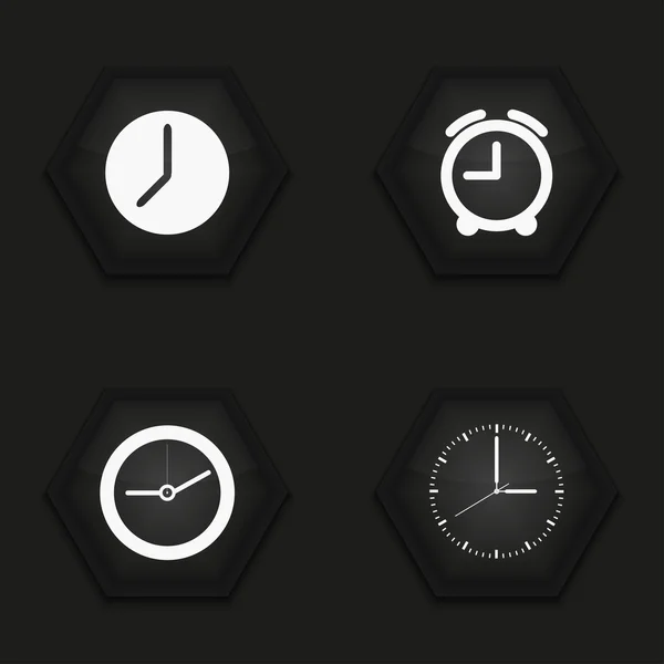 Vector iconos de reloj moderno conjunto — Archivo Imágenes Vectoriales