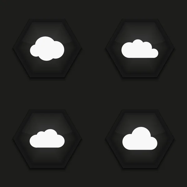 Vector modern cloud icons set — Stock Vector