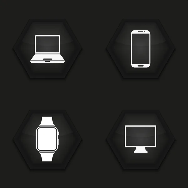 Vector modern gadget icons set — Stock Vector