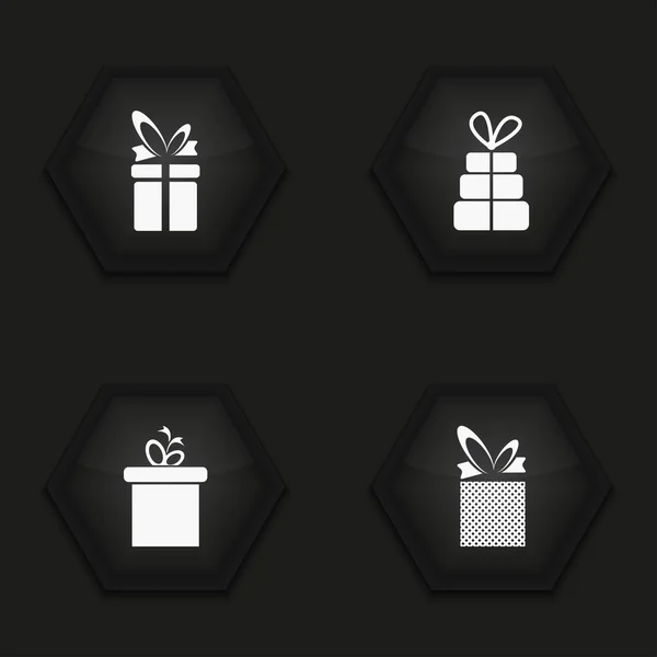 Vector modern gift icons set — Stock Vector