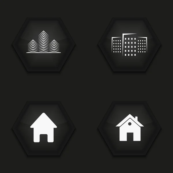 Ensemble d'icônes immobilières vectorielles modernes — Image vectorielle