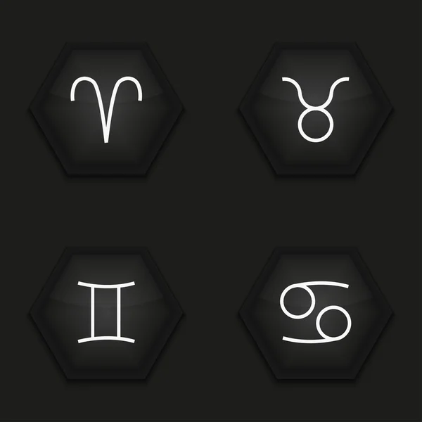 Vector modern sings of the zodiac  icons set — Stock Vector