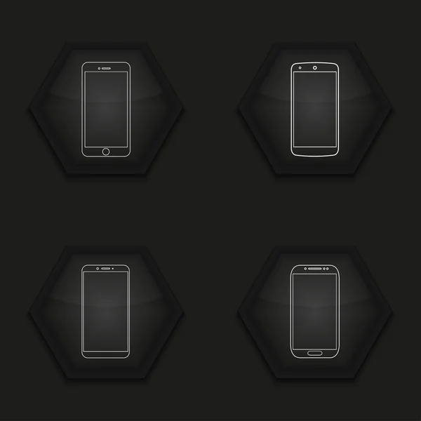 Conjunto de iconos de teléfonos inteligentes modernos Vector — Vector de stock