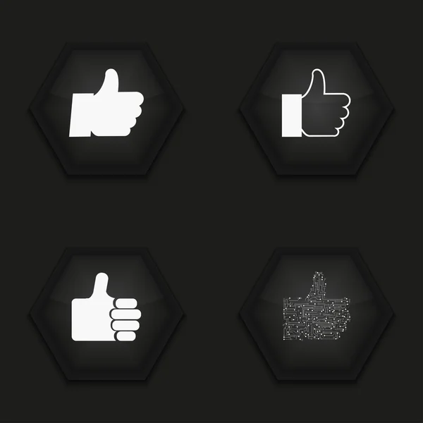 Wektor nowoczesne kciuk zestaw ikon — Wektor stockowy