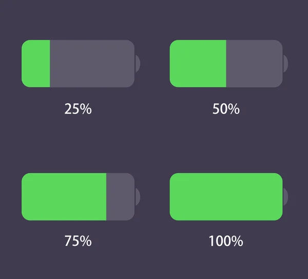 벡터 현대 배터리 아이콘 세트 — 스톡 벡터