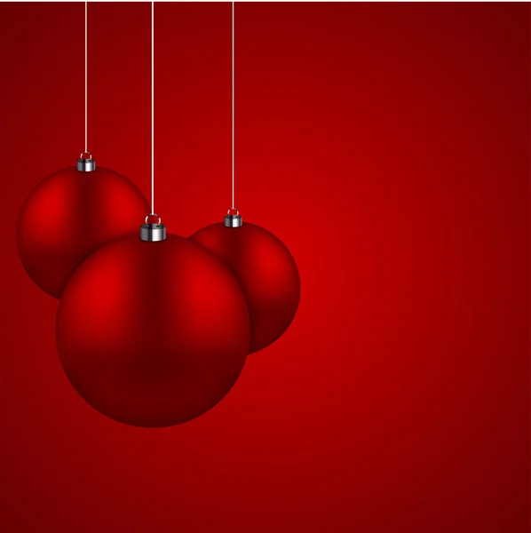 Vector moderno rojo bolas de Navidad fondo — Vector de stock