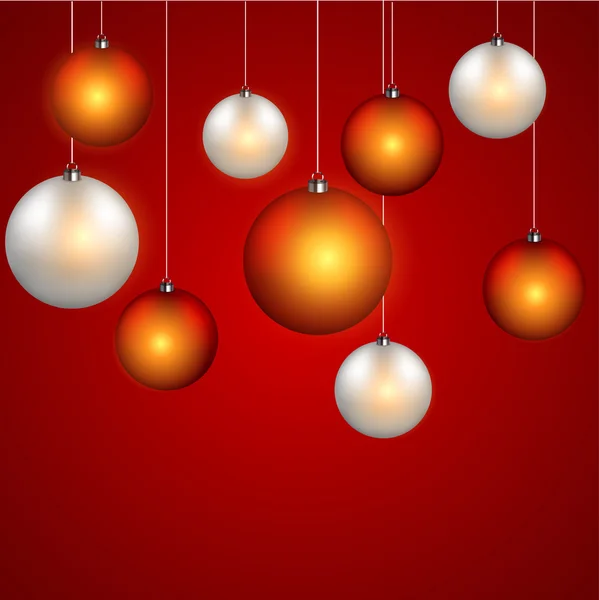 Vecteur moderne boules de Noël rouge fond — Image vectorielle