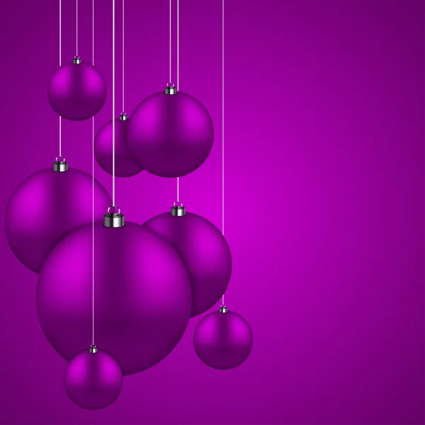 Vector modern purple christmas balls background — Stock Vector