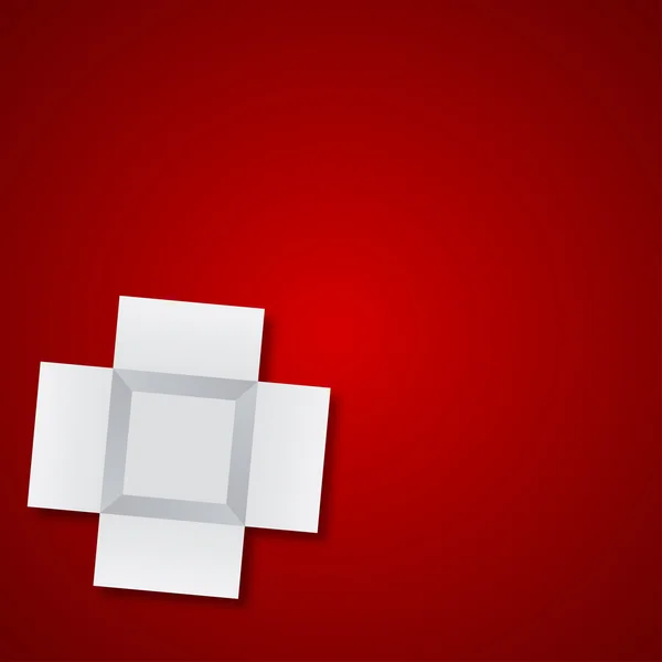 Vektor moderne offene Box auf rotem Hintergrund — Stockvektor
