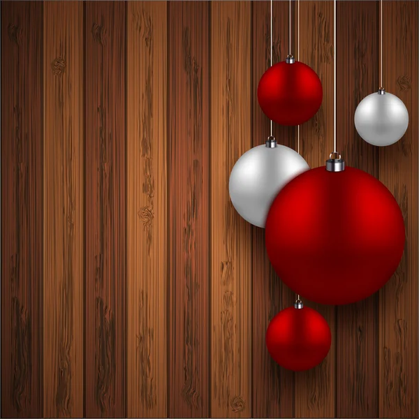 Vecteur moderne boules de Noël rouge fond . — Image vectorielle