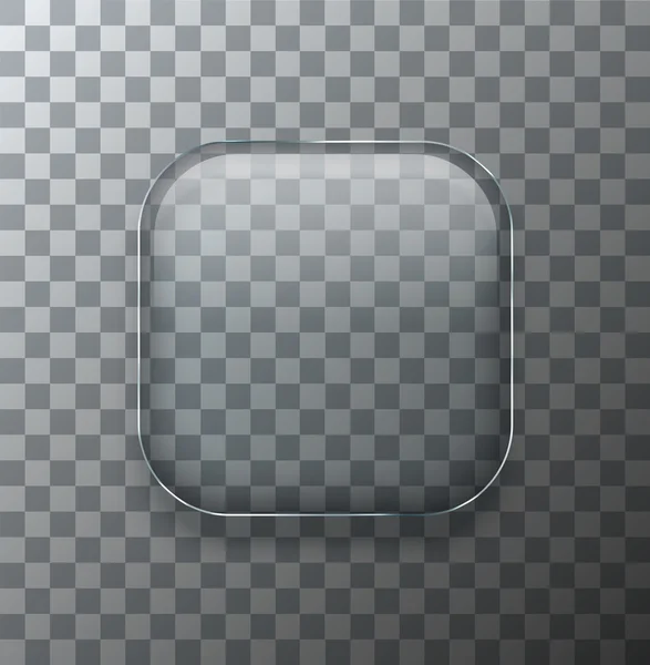 Vector modern transparent square glass plate — ストックベクタ