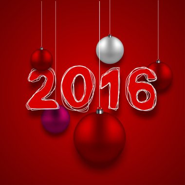 Vektör modern 2016 mutlu yeni yıl arka plan.