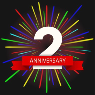 Vektör modern tatil yıldönümü davetiye