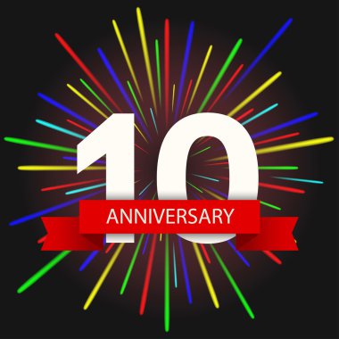 Vektör modern tatil yıldönümü davetiye