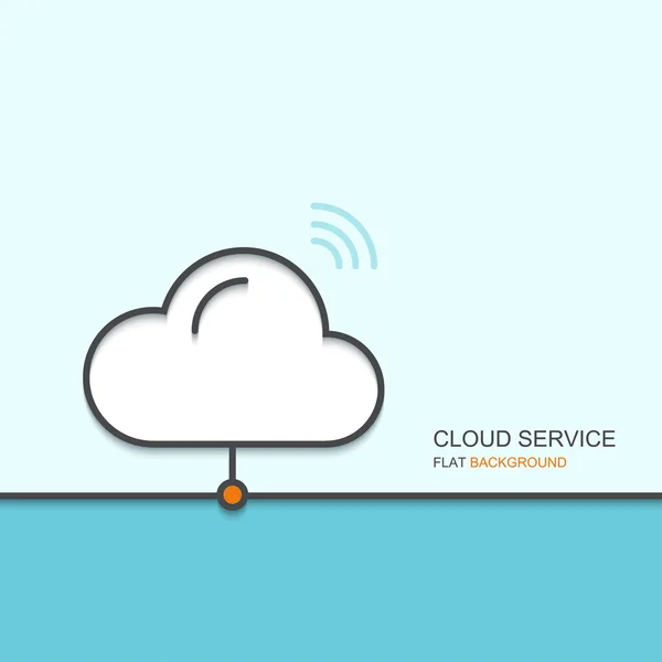 Vector modern outline flat design of cloud service — Stock Vector