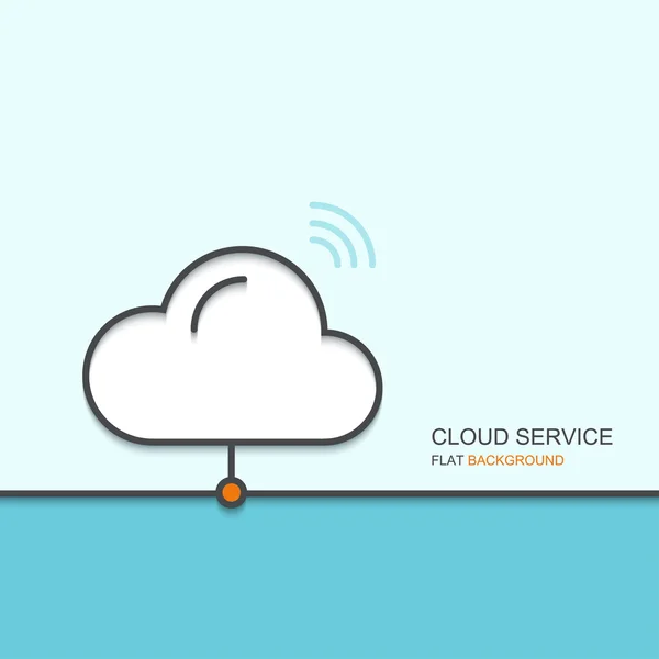 Diseño plano de esquema moderno vectorial del servicio en la nube — Archivo Imágenes Vectoriales