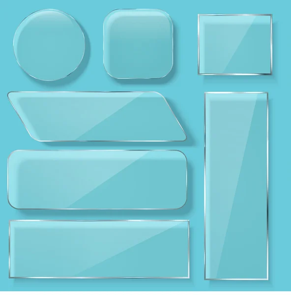 Set de placas de vidrio transparente moderno vectorial — Vector de stock