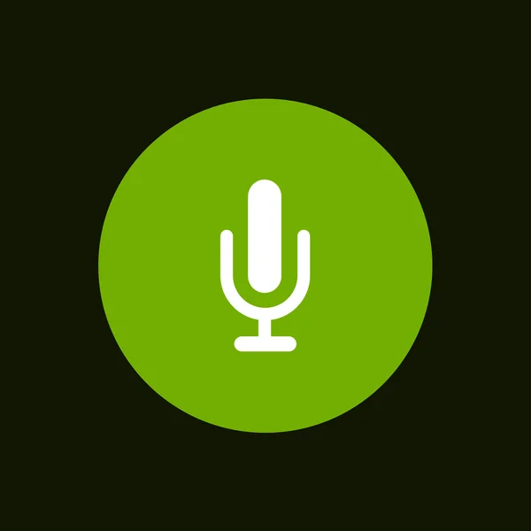 Ícone de microfone moderno vetorial em círculo verde —  Vetores de Stock