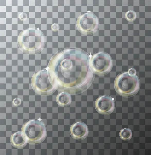 Bulles de savon vectorielles modernes sur fond — Image vectorielle