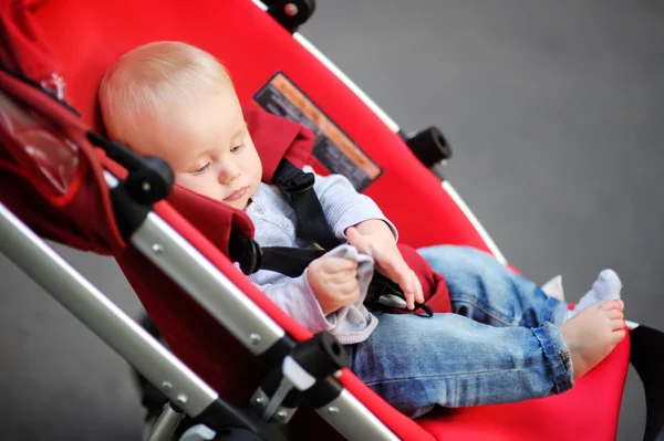 Little baby boy in stroller — Stock Photo, Image