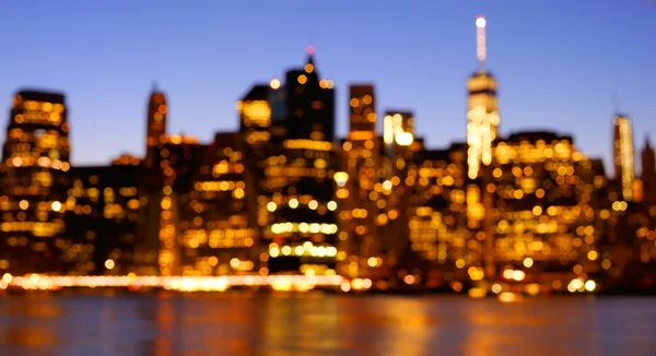 Bokeh photo of Manhattan skyline — Stock Photo, Image