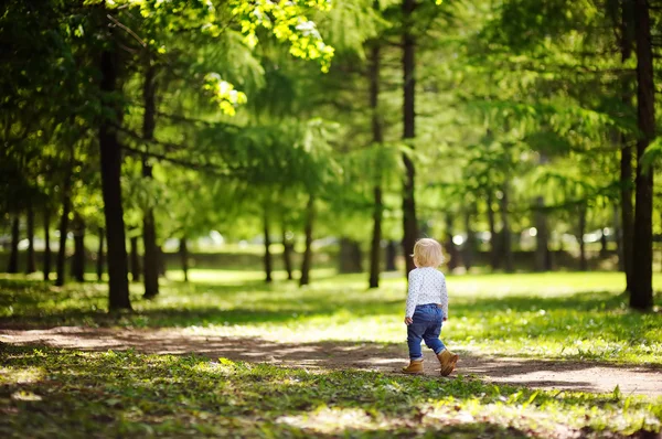 Bambino ragazzo a piedi nel parco — Foto Stock