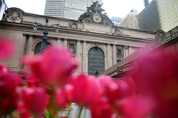 Grand Central Station Terminal Gebouw Buiten Zomerdag 42Nd Street Het — Stockfoto