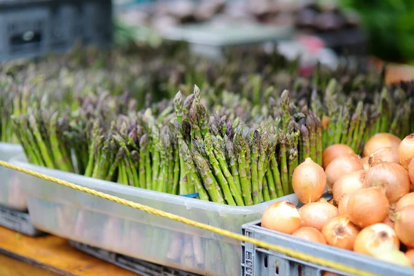 Verse Bio Kruiden Groenten Straat Boer Markt Typische Lokale Landbouwbeurs — Stockfoto