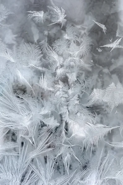 Hoarfrost on the window — Stock Photo, Image