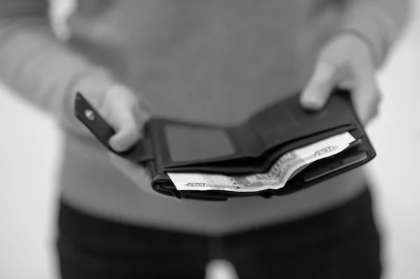 Purse with russian paper money (rubles) — Stock Photo, Image