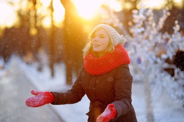 冬の若い美しい女性 — ストック写真