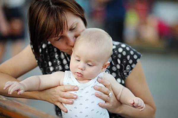 Middle aged woman and her adorable little grandson — Stock Photo, Image