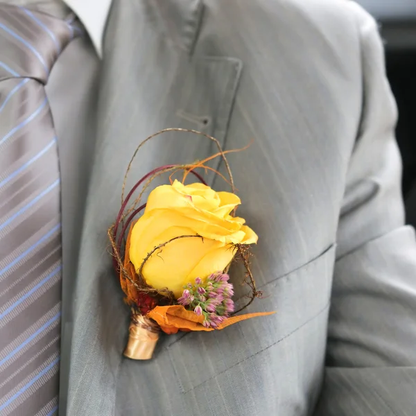 Boutonniere noivo — Fotografia de Stock