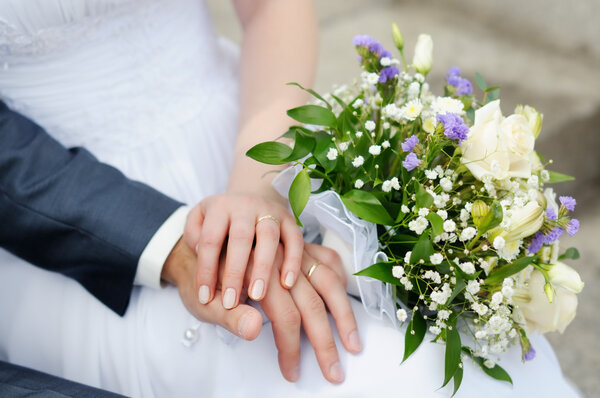 Bride and groom's hands 