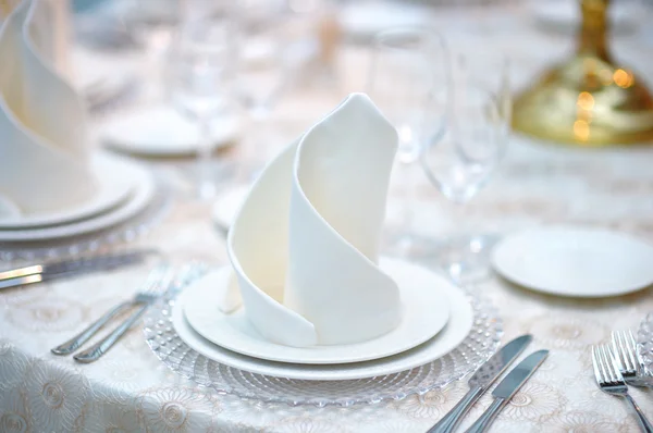 Conjunto de mesa para recepção de casamento — Fotografia de Stock