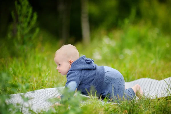 Sweet baby boy at the park — Stock Photo, Image