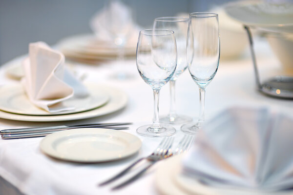 Table set for dinner or reception