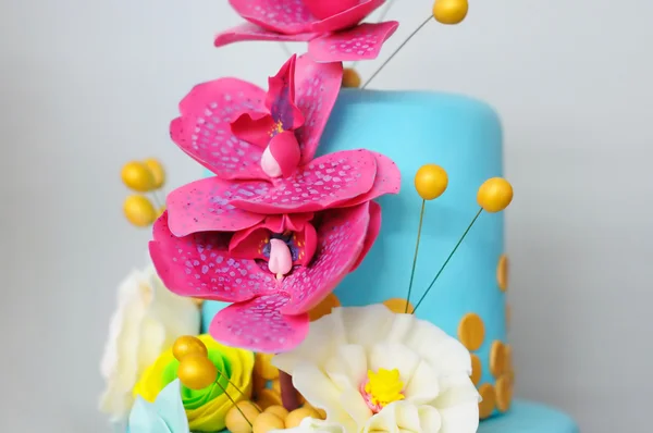 Delicioso bolo de casamento multicolor — Fotografia de Stock