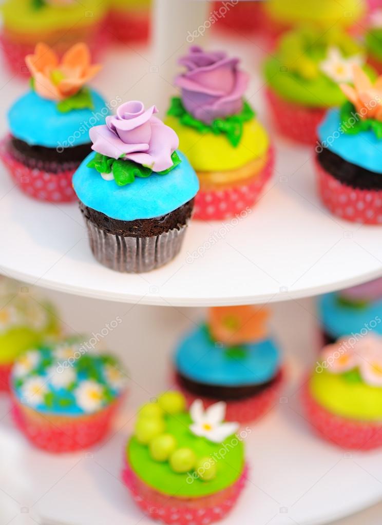 Bright colorful cupcakes