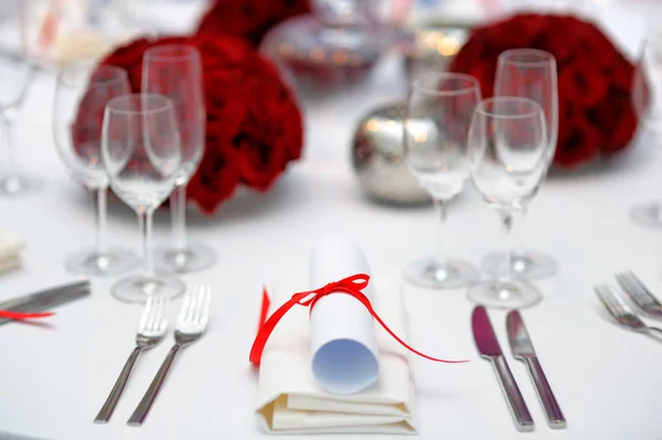 Juego de mesa para recepción de boda —  Fotos de Stock